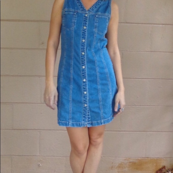gap blue jean dress